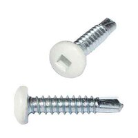 PSQTEK8112PW #8 X 1-1/2" Pan Head, Square Drive, Self-Drilling Screw, Polar White